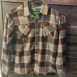 DIXXON Gray and Yellow Plaid Kids Shirt
